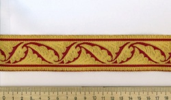 Галун Греция ЛИСТ, модель - I, цвет -G8, шир. 4 см, бордо с золотом