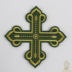 Крест 1 КАНОН зеленый с золотом,14,5 -16 см Крест 1 КАНОН зеленый с золотом,14,5 -16 см