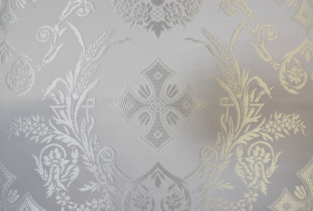 Шелк КОЛОССИЯ, белый с серебром, шир. 160 см