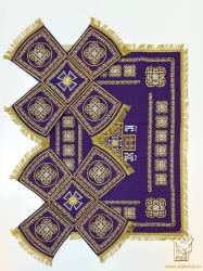 Покровцы габардин, КРЕСТЫ фиолетовые с золотом и серебром, вышитые Покровцы габардин, КРЕСТЫ фиолетовые с золотом и серебром, вышитые