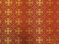 Парча ЯРОСЛАВЛЬ, красная с золотом, шир. 150 см, Рахманово