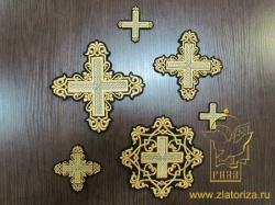 Набор крестов, иерейский, УЗОР черный с золотом, 14 шт, арт. 22460