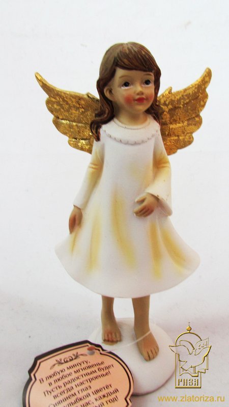 Фигурка Ангел в платье с кружевами 15х6х7,8 см, полистоун, 1057785