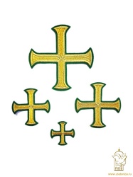 Крест 1 БУЛАТ зеленый с золотом, 14,5 -16 см