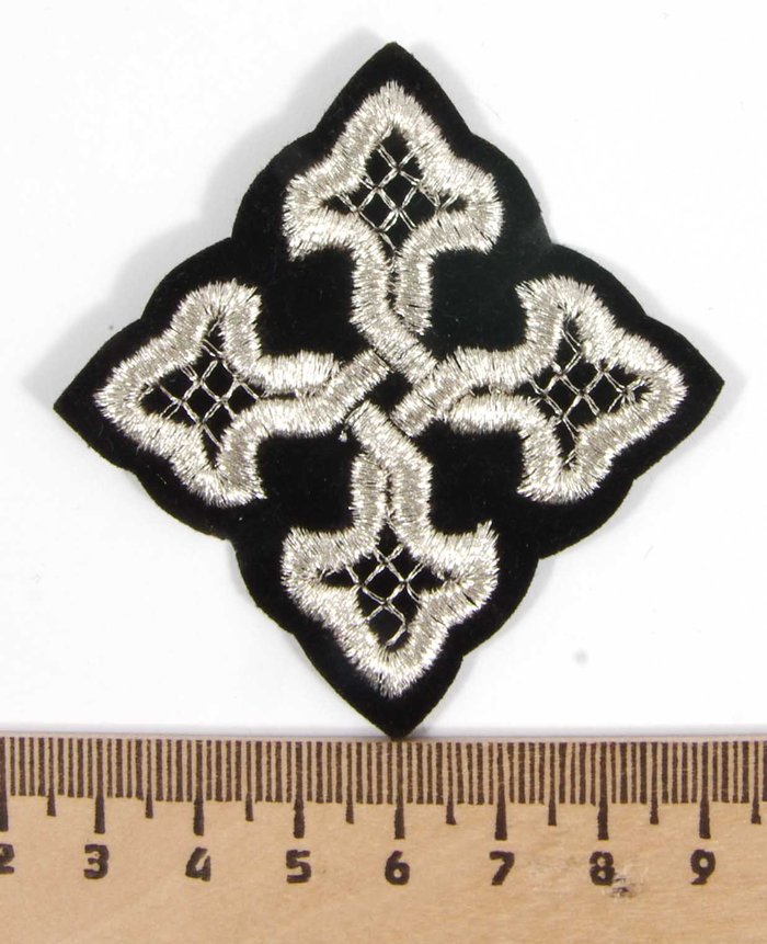 Крест 4 ВЯЗАНЫЙ, черный серебро,6-7 см