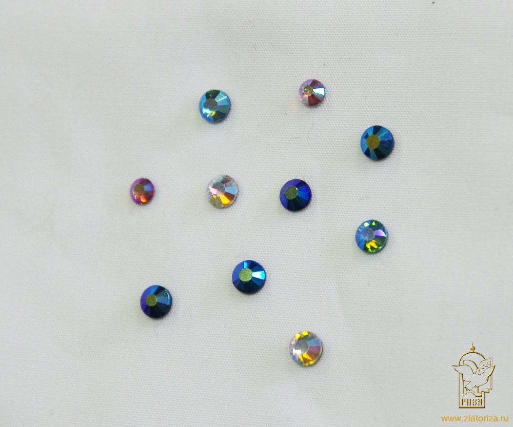 Стразы клеевые, радужные, № 16, стекло