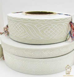 Галун КОСИЧКА, белый с серебром, шир. 5 см, РА