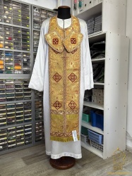 Епитрахиль + поручи, желтый, парча