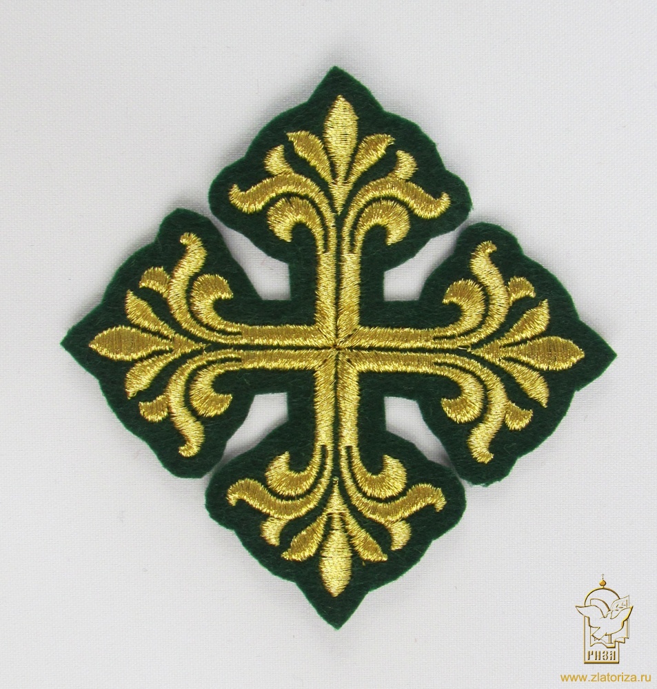 Крест 3 ВИФЛЕЕМ зеленый золот, 10 см