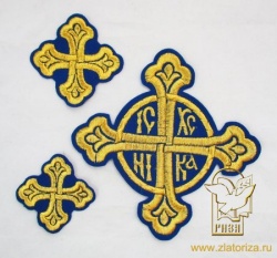 Набор крестов, дьяконский, НИКА, синий с золотом, 10 шт Набор крестов, дьяконский, НИКА, синий с золотом, 10 шт