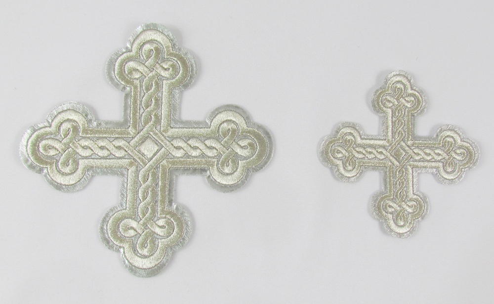 Набор крестов, иерейский, ОКРУГЛАЯ ПЛЕТЕНКА, лаке с серебром, 14 шт