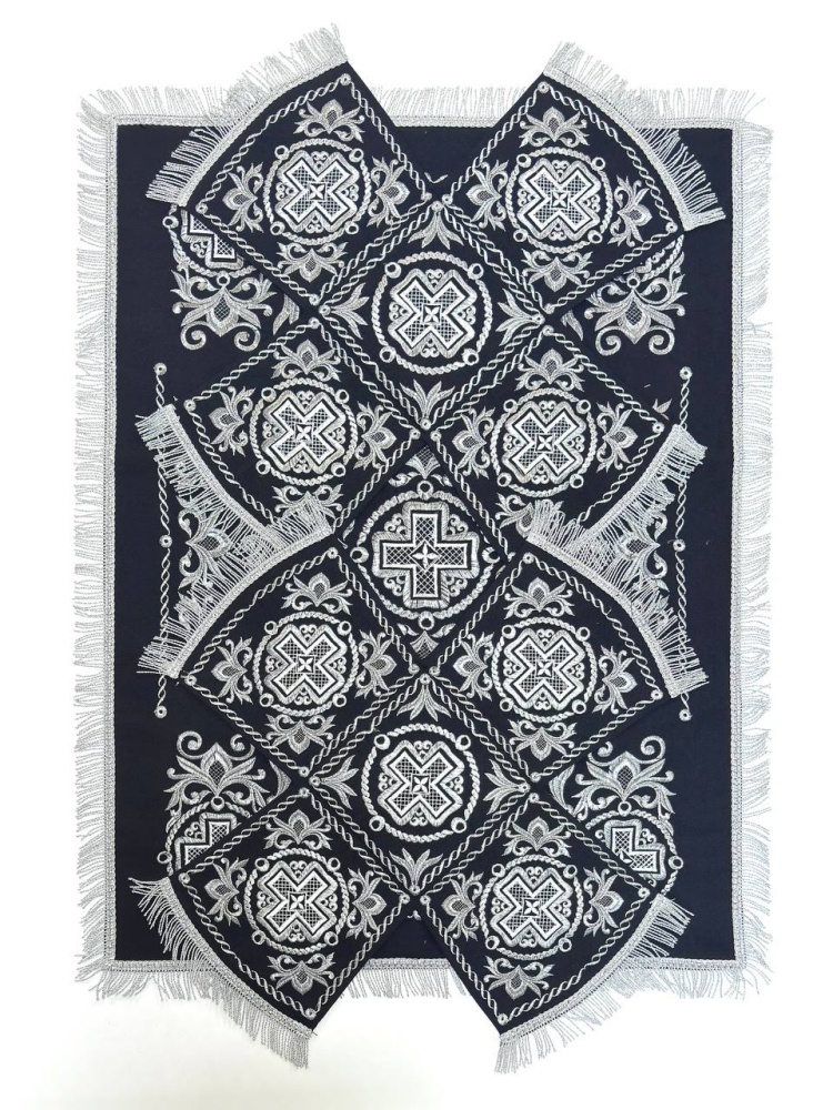 Покровцы габардин, НИКОЛЬСКИЙ, черные с серебром, вышитые