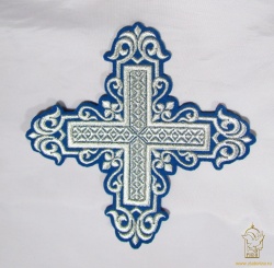 Крест 1 УЗОР синий с серебром,14,5 -16 см, 26455 Крест 1 УЗОР синий с серебром,14,5 -16 см, 26455