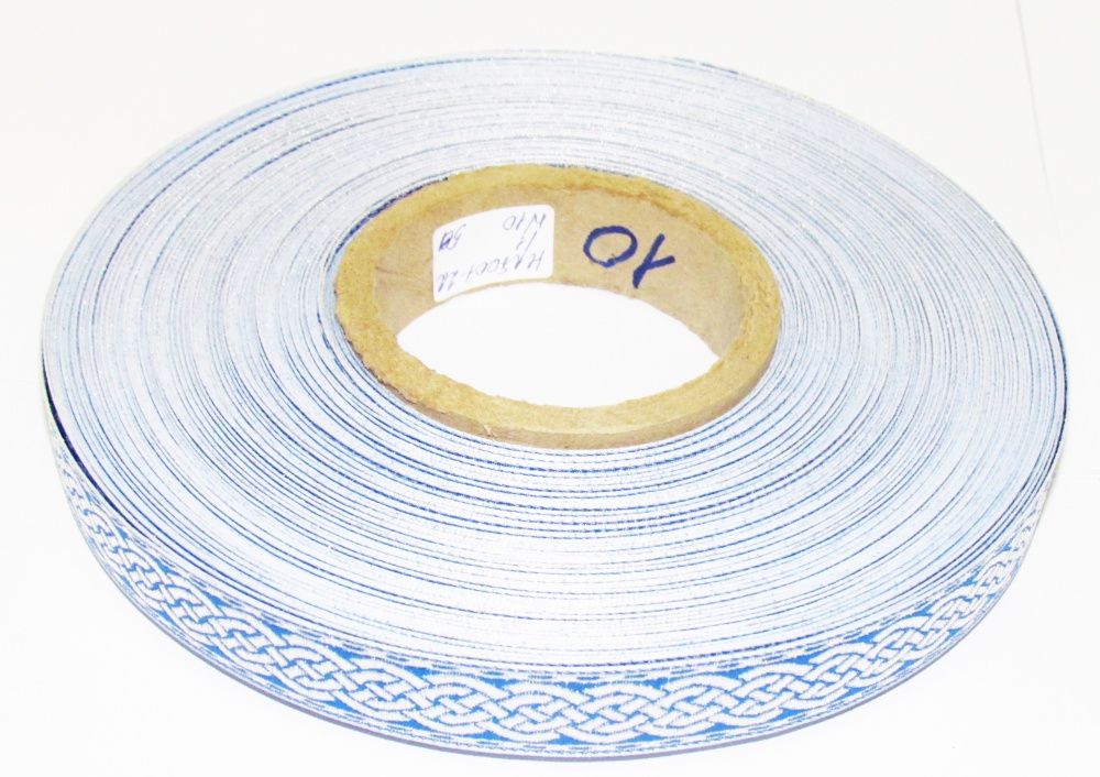 Галун ПЛЕТЕНКА, синий с серебром, шир. 1,8 см, РА