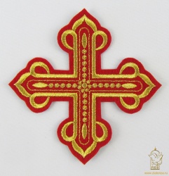 Крест 1 КАНОН красный с золотом,14,5 -16 см