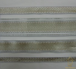 Галун Чешуйки, белый с серебром, шир. 2,5 см, в упаковке 20 м