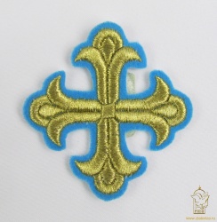 Крест 3 ЛУКОШКО, голубой с золотом,8-9 см