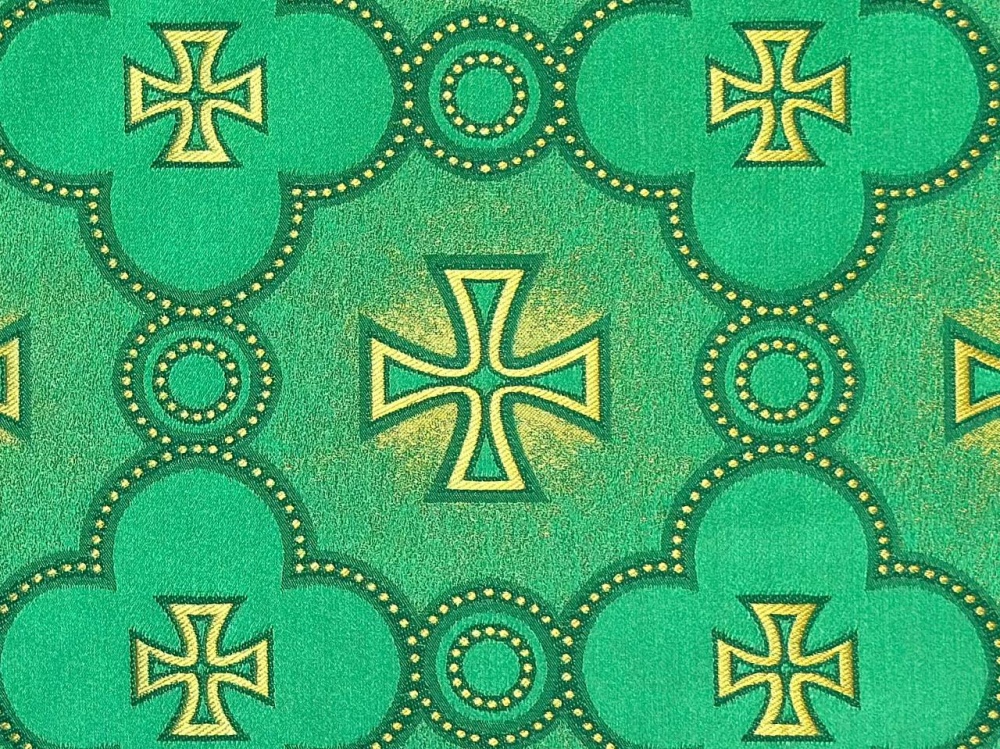 Шелк ФАВОР, зеленый с золотом. зол. 165 см