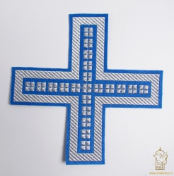 Крест П/Ж ПРЯМОЙ с кубиками, синий с серебром