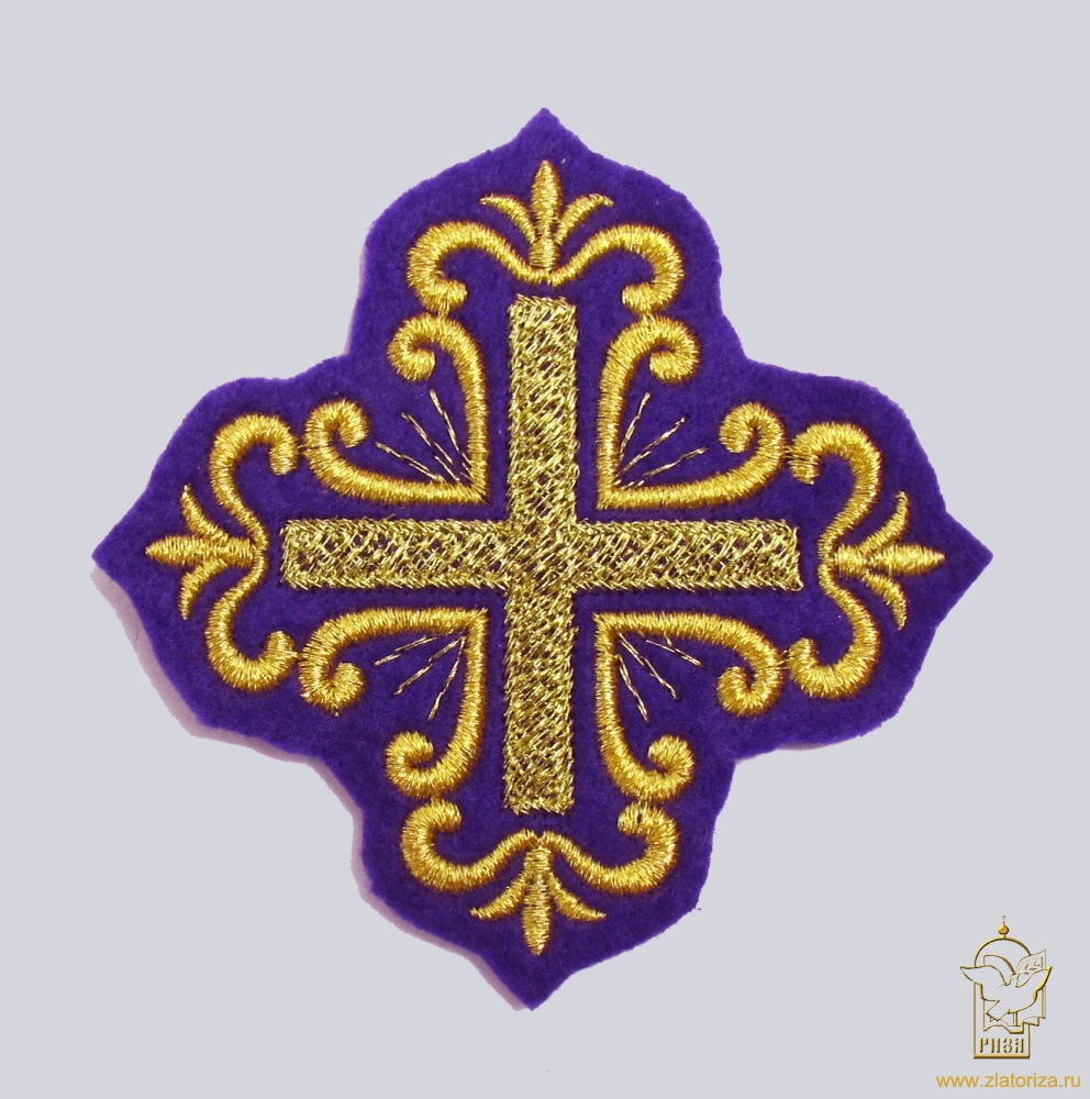 Крест 3 ПОКРОВСКИЙ фиолетовый с золотом
