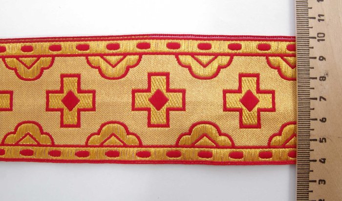 Галун ФР ПРЯМОЙ КРЕСТ красн. шир. 6 см