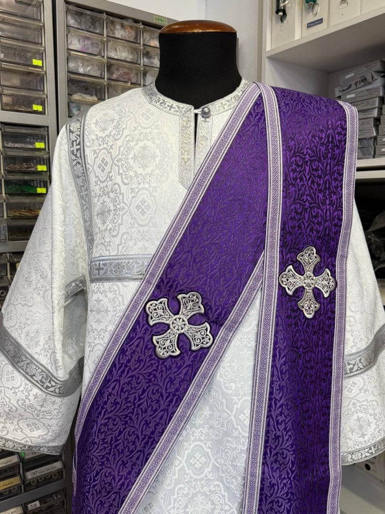 Орарь двойной фиолетовый, шелк, без поручей