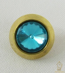 Пуговицы КАМЕНЬ голубые с золотом, 13 мм