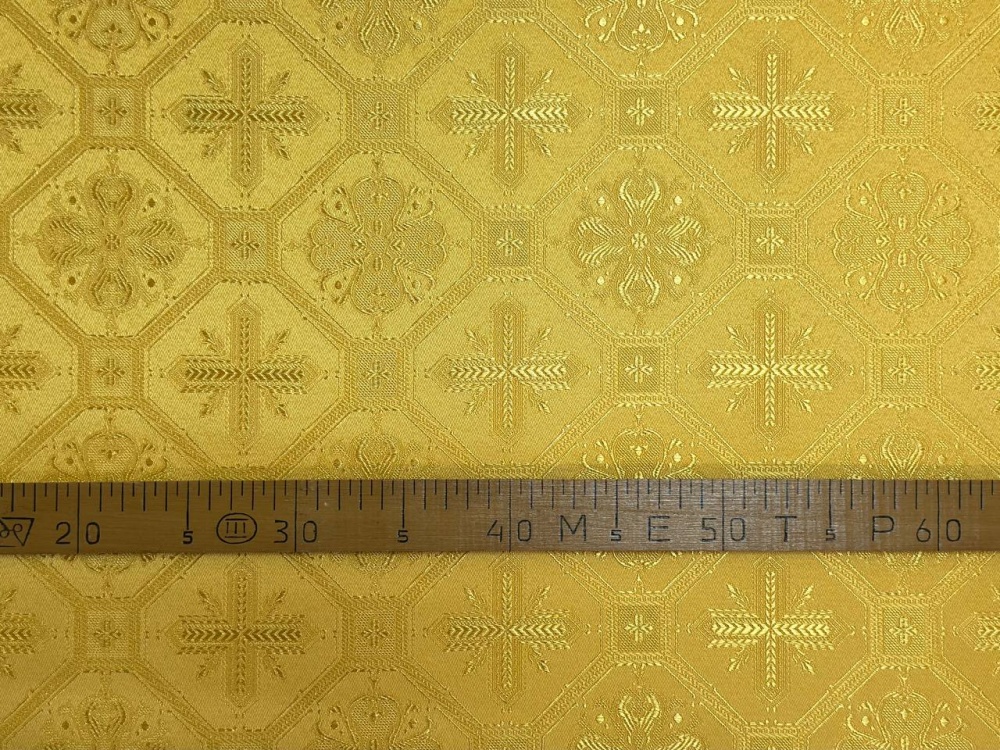 Шелк СВЕТЛАНА, желтый с золотом, шир. 150 см, Рахманово