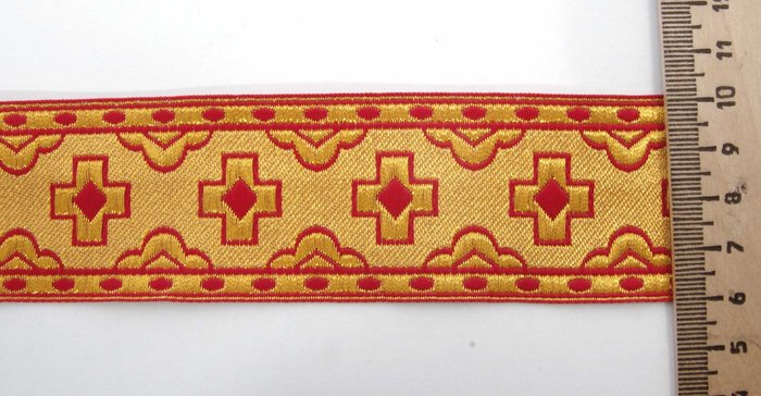 Галун ФР ПРЯМОЙ КРЕСТ красн. шир. 4 см