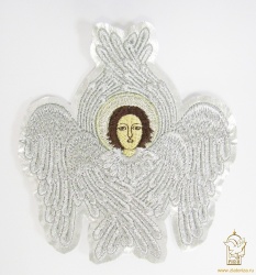 Херувим средний лаке серебро, 12 см