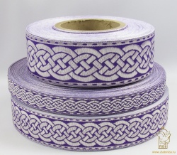 Галун ПЛЕТЕНКА, фиолетовый с серебром, шир. 5 см, РА