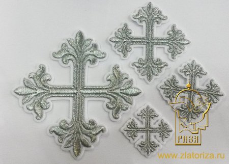 Набор крестов, иерейский, ВИФЛЕЕМ, белый с серебром, 14 шт, арт. 22783