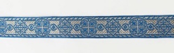 Галун ВИЗАНТИЯ, голубой с сереб, шир. 2,3 см, ФР