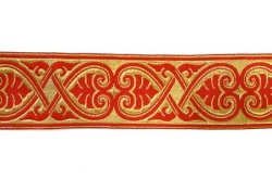 Галун АФИНЫ, красный с золотом, шир. 6 см, ФР