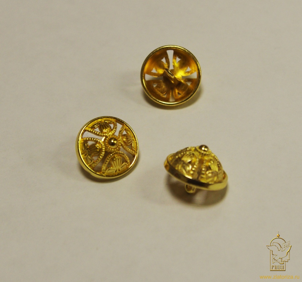 Пуговицы ЦАРСКАЯ золото, металл, 18 мм