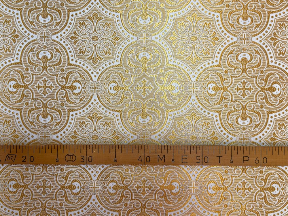Шелк АНТИОХИЯ, белый с золотом, шир. 160 см