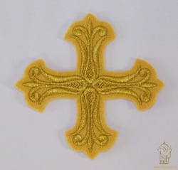 Крест 3 СОФИЯ горчица с золотом, 8-9 см Крест 3 СОФИЯ горчица с золотом, 8-9 см