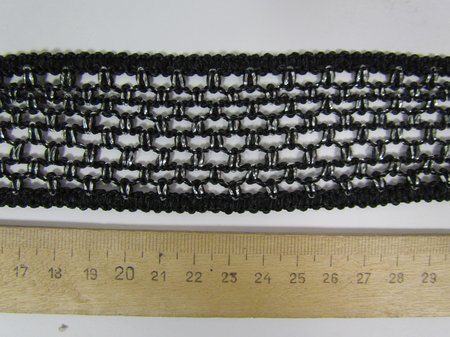 Тесьма черная с серебром