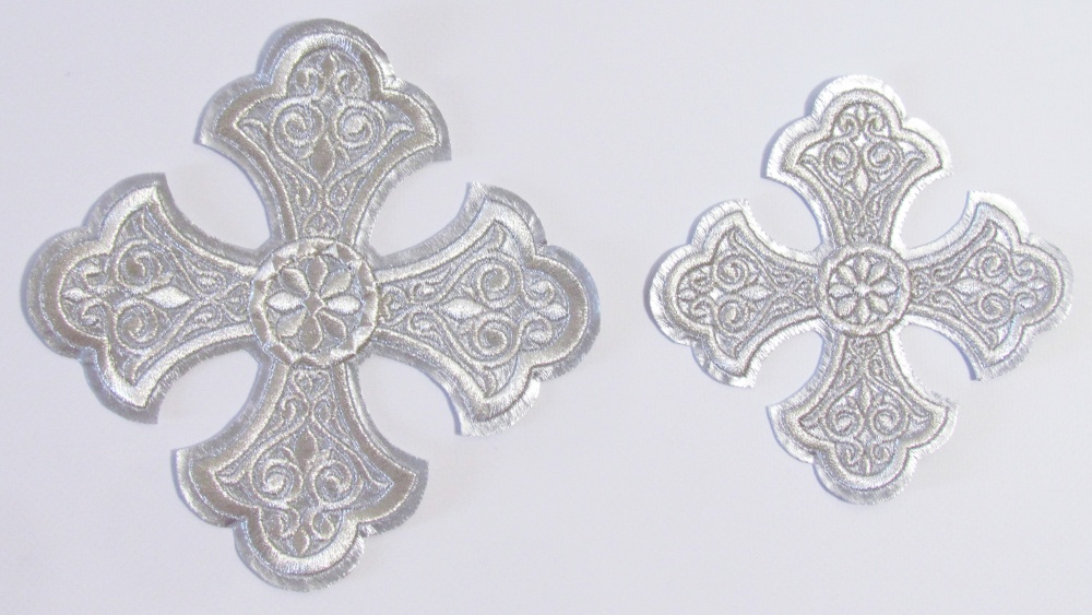 Набор крестов, иерейский, УЗОРНЫЙ, лаке, серебро, 14 шт