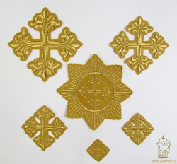 Набор крестов, иерейский, ВИФЛЕЕМ, горчица с золотом, 14 шт, арт. 22787