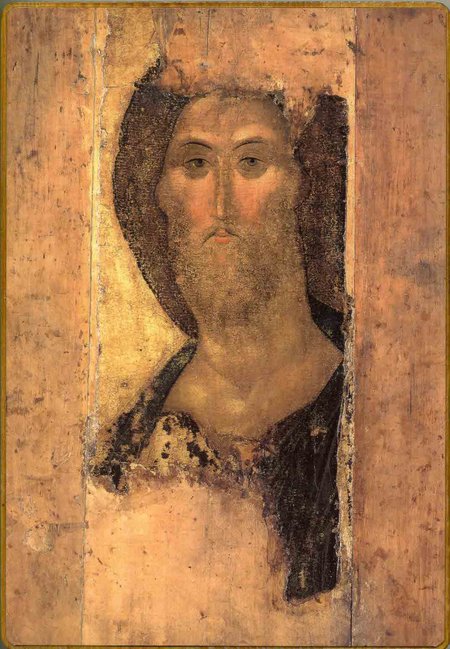 Икона Спаситель (Рублев) №25 р. 4, литография 14,5х20 см, на деревянной доске (КиД)