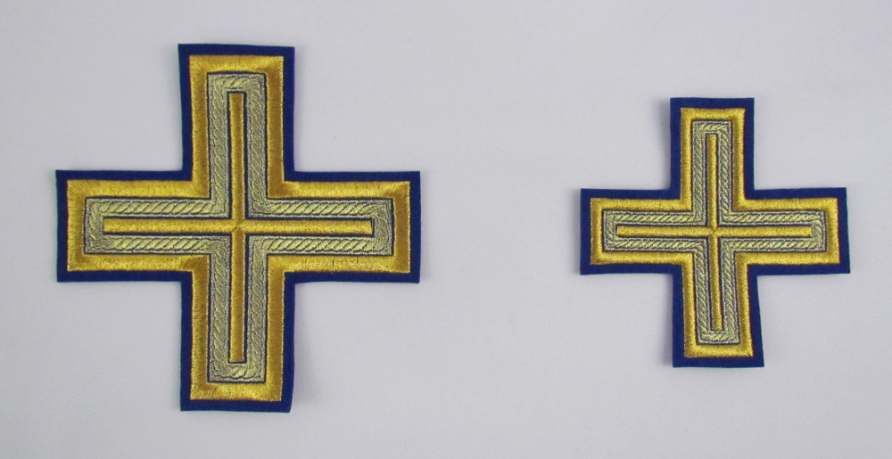 Набор крестов, иерейский, АНДРЕЕВСКИЙ, синий с золотом, 14 шт