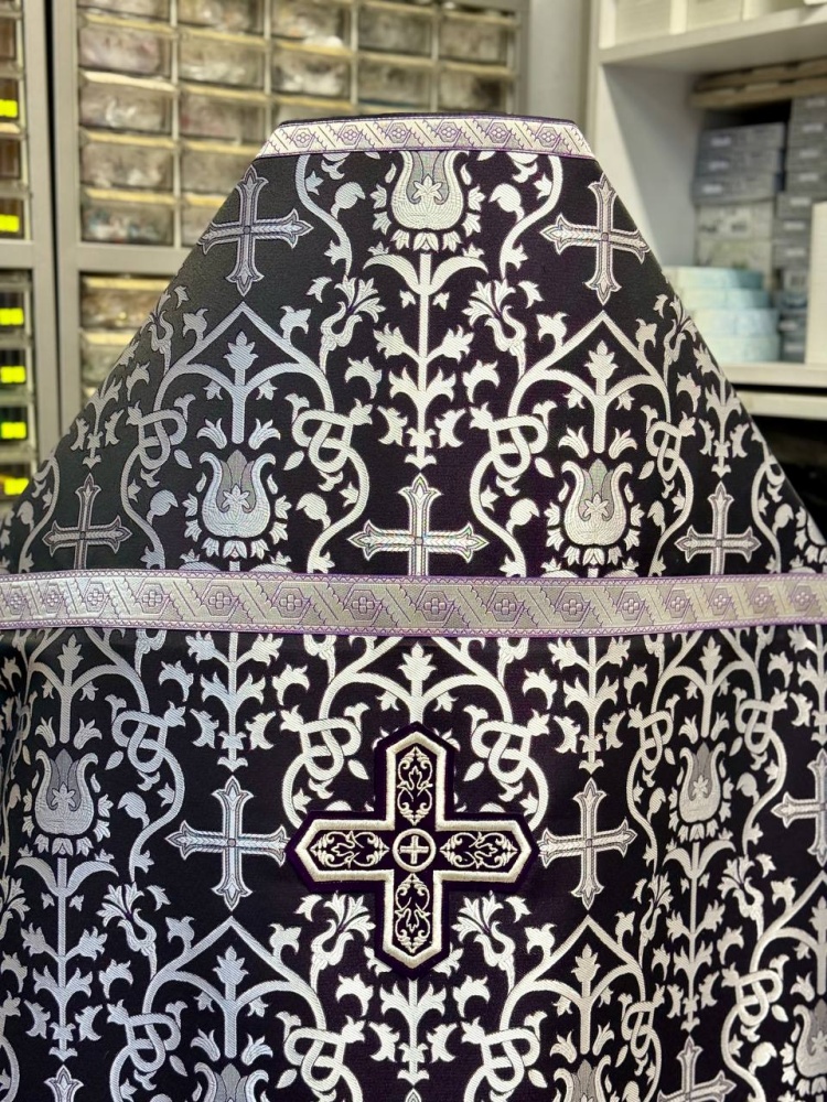 Облачение иерейское, шелк, черный с серебром. Кападокия