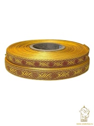 Галун КОСИЧКА, бордо с золотом, шир. 2,2 см, РА