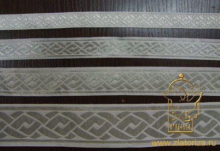 Галун Ногинск ПЛЕТЕНКА белый со светлым серебром, шир. 1,7 см