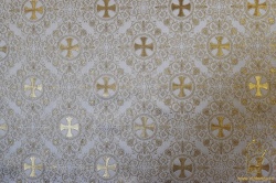 Шелк АЛАНЬЯ малая, белый с золотом, с люрексом, шир. 165 см Шелк АЛАНЬЯ малая, белый с золотом, с люрексом, шир. 165 см