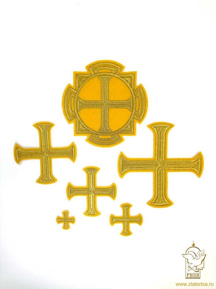 Набор крестов, иерейский, БУЛАТ, желтый с золотом, 14 шт