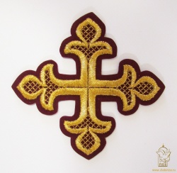 Крест 2 КАПЛЕВИДНЫЙ, бордо с золотом, 10-12 см Крест 2 КАПЛЕВИДНЫЙ, бордо с золотом, 10-12 см