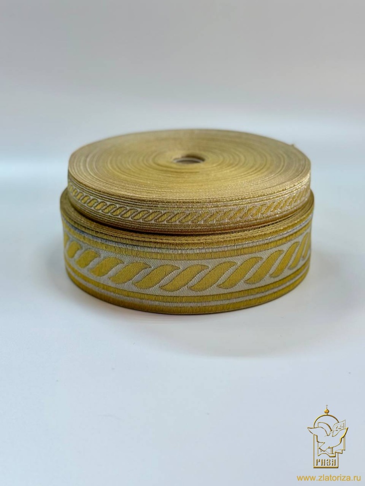 Галун Греция ЛЕПЕСТОК, шир. 5,7 см, золотой с серебром