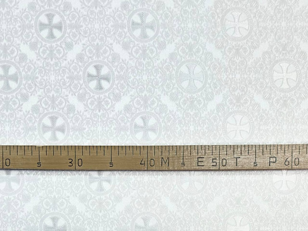 Шелк АЛАНЬЯ малая, белый с серебром, шир. 165 см